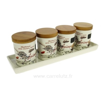 CL29000071  Set de 4 bocaux porcelaine à épices  27,40 €