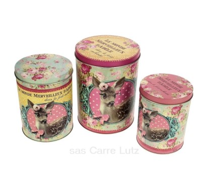 CL29000088 Set de 3 boites en métal décoré Orval Créations le monde d'Adéle 22,60 €