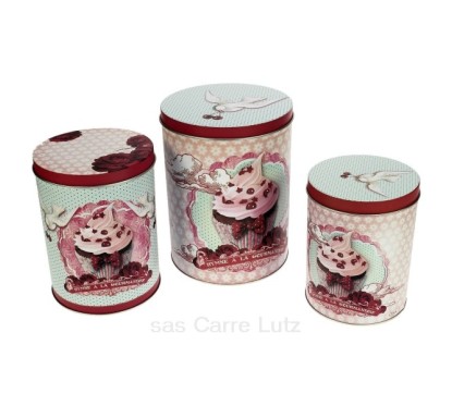CL29000090 Set de 3 boites en métal décoré Orval Créations gourmandise 22,60 €