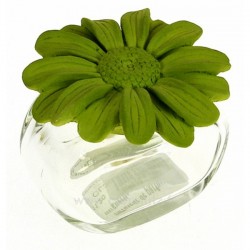 Diffuseur de parfum marguerite en platre vert﻿