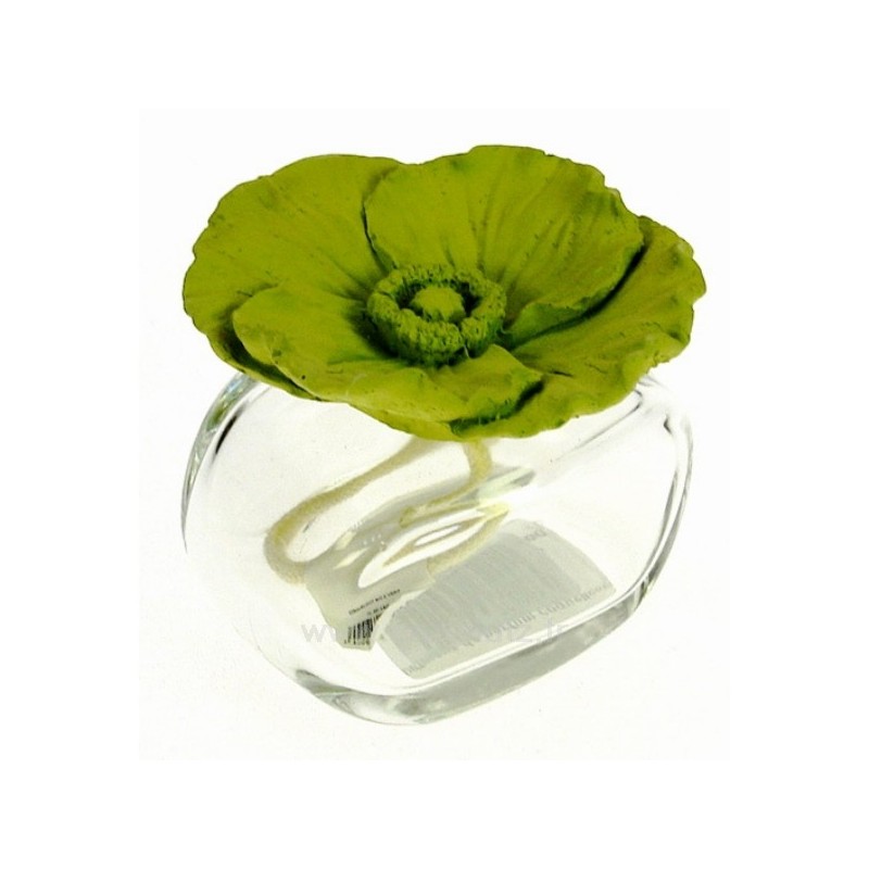 Diffuseur de parfum coquelicot en platre vert﻿