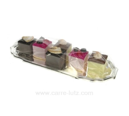 CL31000075  Plateau 6 bougies petits fours carres assortis en couleur Point à la ligne 15,00 €