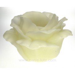 Photophore rose blanche parfumée diamètre 26 cm Point à la ligne