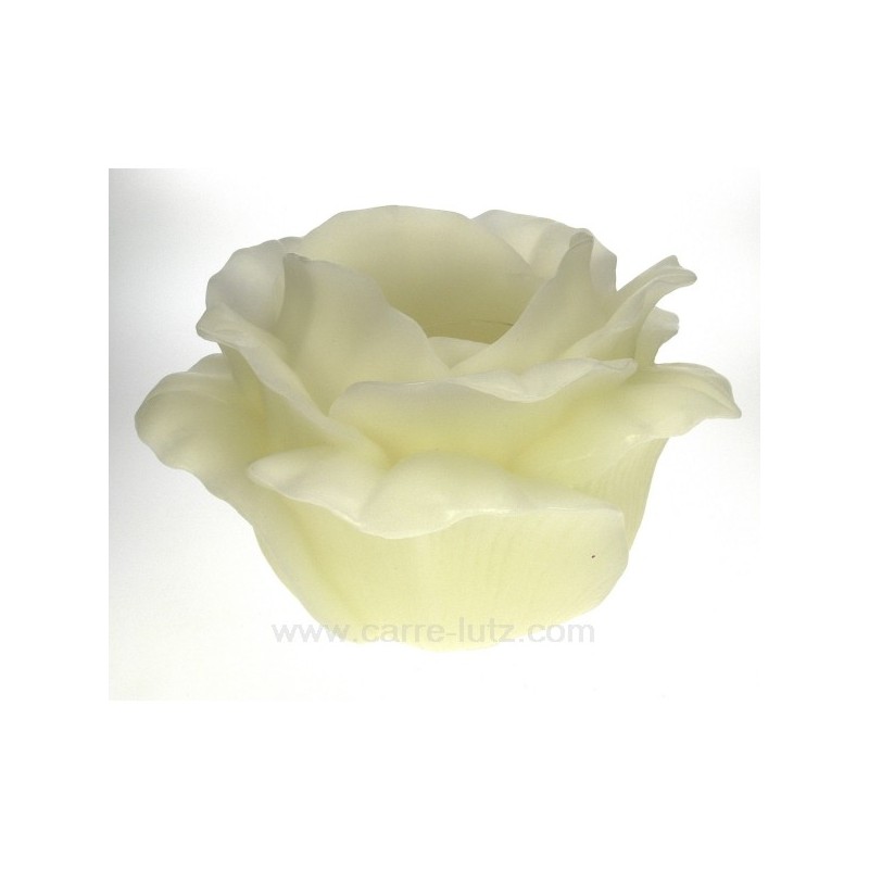 Photophore rose blanche parfumée diamètre 26 cm Point à la ligne