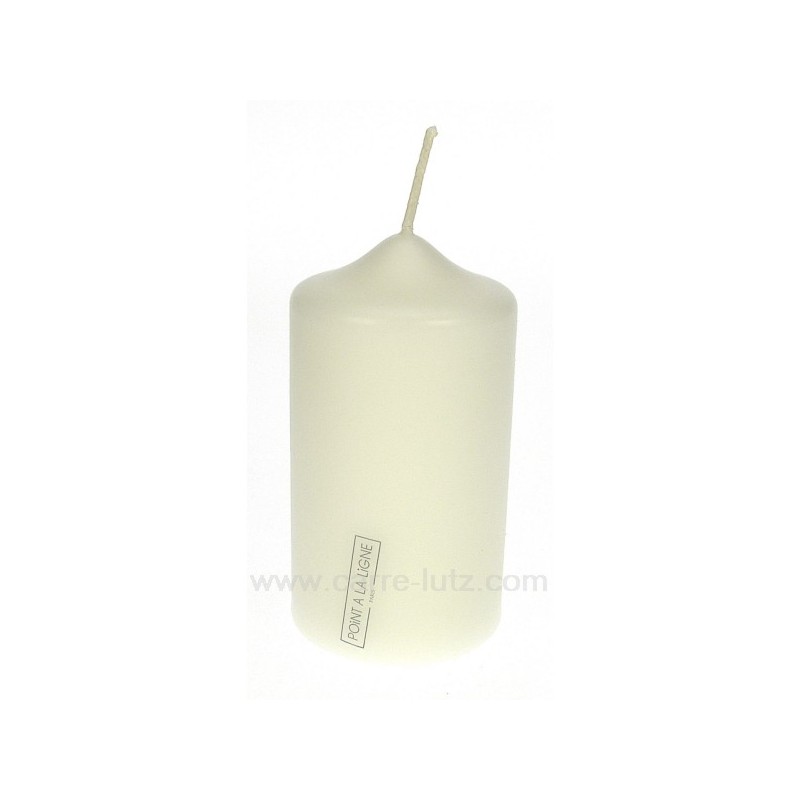 CL31000122  Bougie Pilier blanc hauteur 11 cm Point à la ligne 8,40 €