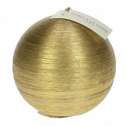 Bougie boule soie or diamètre 8 cm  Point à la ligne, reference CL31000125