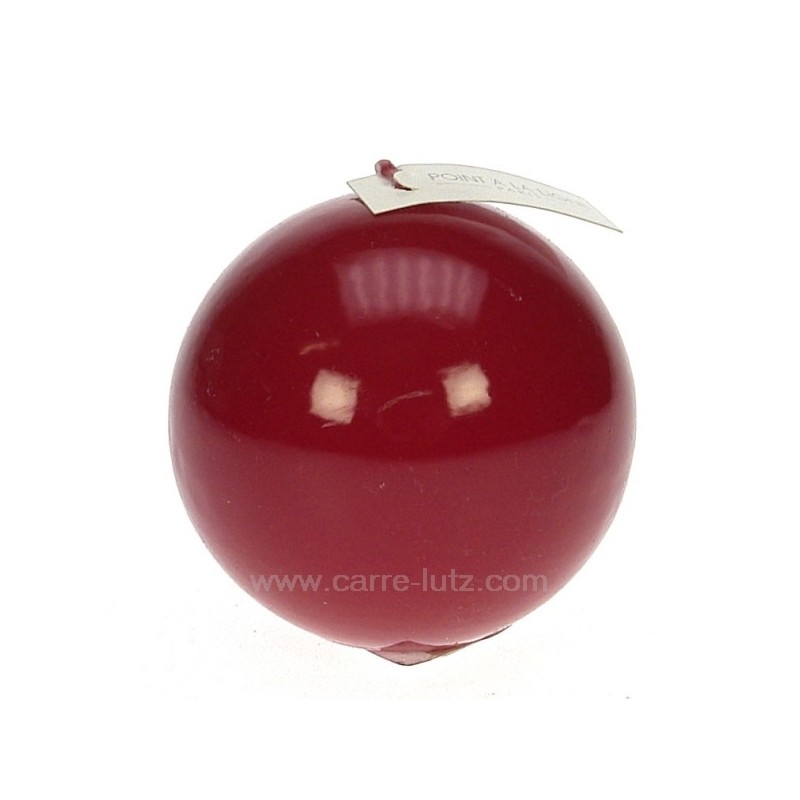 CL31000126  Bougie boule rouge glacé diamètre 8 cm Point à la ligne 5,20 €