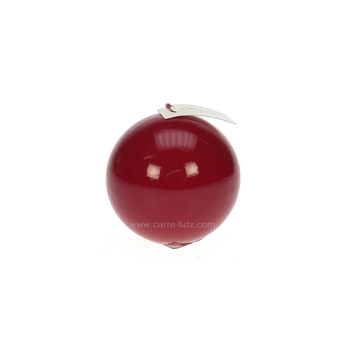 CL31000126  Bougie boule rouge glacé diamètre 8 cm Point à la ligne 5,20 €
