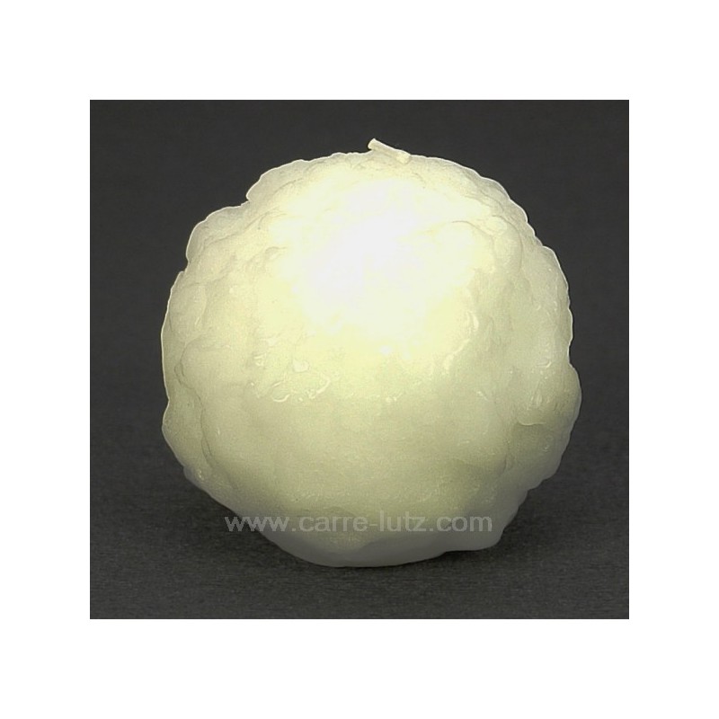 Bougie boule de neige diamètre 9 cm Point à la ligne