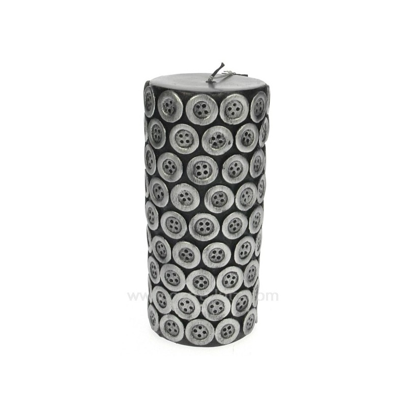 CL31000157  Bougie pilier bouton noir hauteur 15,2 cm Point à la ligne 12,60 €