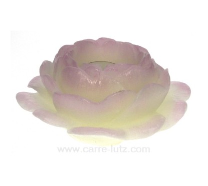 CL31000167  Bougie Rose victoria blanche rrechargeable avec bougie chauffe plat Point à la ligne 25,00 €