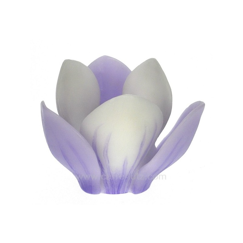 CL31000173  Photophore crocus sucre mauve rechargeable avec bougie chauffe plat Point à la ligne 25,00 €