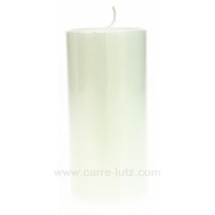 CL31000187  Bougie Pilier soie blanche hauteur 15 cm Point à la ligne 11,00 €