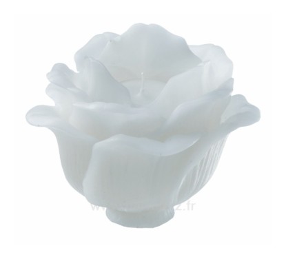 CL31000207  Bougie Rose blanche rechargeable diamètre 14 cm Point à la ligne 20,00 €