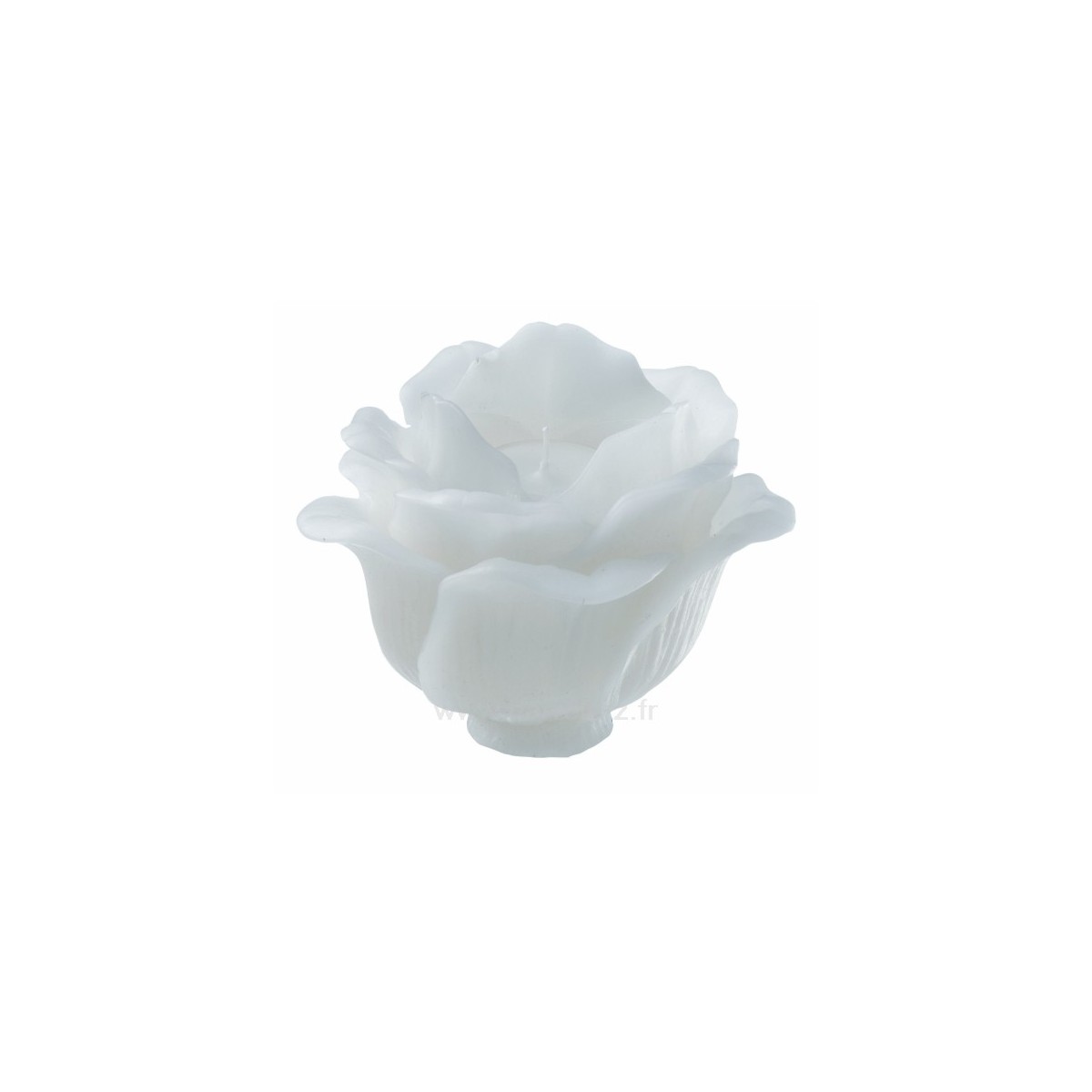 CL31000207  Bougie Rose blanche rechargeable diamètre 14 cm Point à la ligne 20,00 €