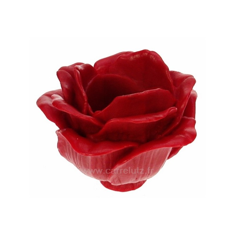 Bougie Rose rouge rechargeable diamètre 14 cm Point à la ligne