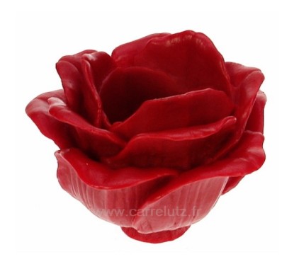 Bougie Rose rouge rechargeable diamètre 14 cm Point à la ligne