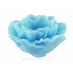 CL31000210  Bougie Fleur majorelle turquoise rechargeable diamètre 18 cm Point à la ligne 35,00 €