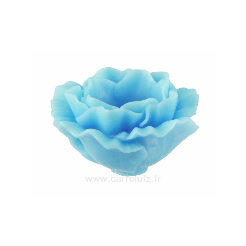 CL31000210  Bougie Fleur majorelle turquoise rechargeable diamètre 18 cm Point à la ligne 35,00 €