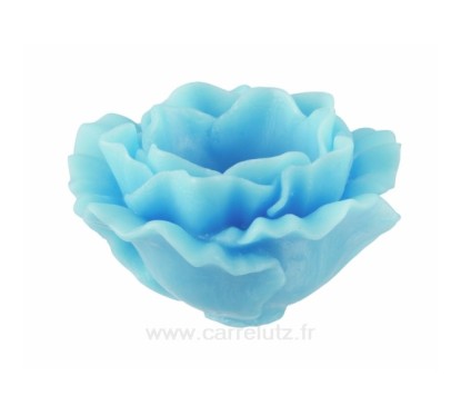 CL31000210  Bougie Fleur majorelle turquoise rechargeable diamètre 18 cm Point à la ligne 35,00 €