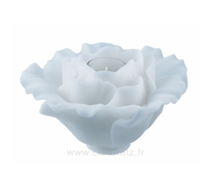 CL31000213  Bougie Fleur majorelle blanche rechargeable diamètre 29 cm Point à la ligne 75,00 €
