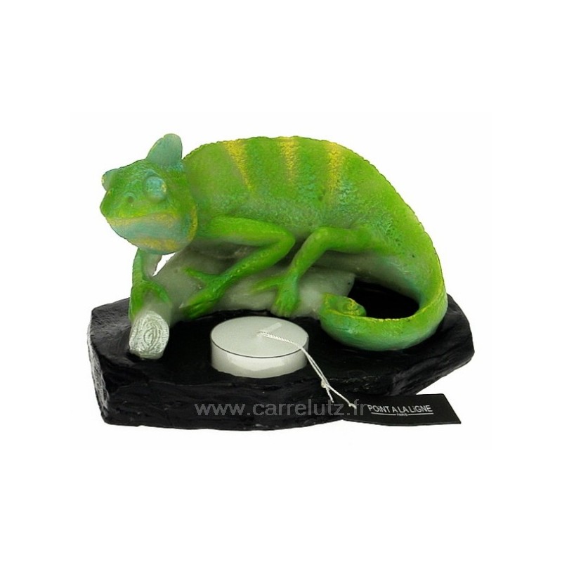 CL31000220  Bougie Caméléon avec lumignon hauteur 10 cm Point à la ligne 29,00 €