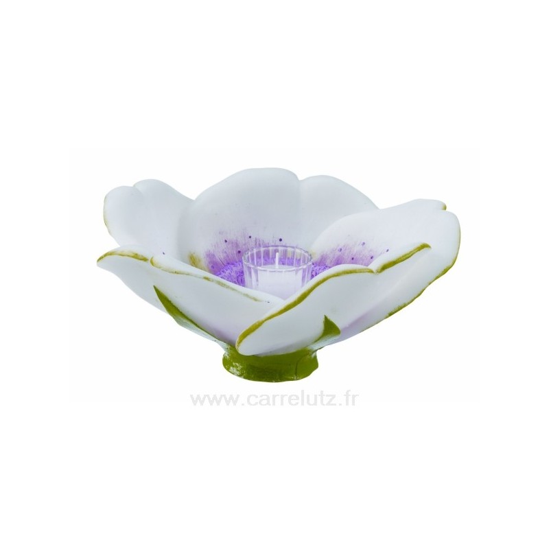 Bougie rechargeable Fleur blanche de cerisier diamètre 29 cm Point à la ligne