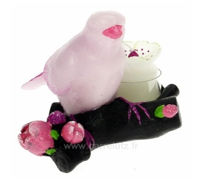 CL31000224 Bougie Oiseau rose sur branche de cerisier Point à la ligne 16,00 €