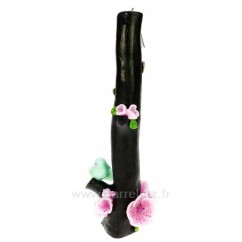 CL31000225  Bougie Branche de ceriseir en fleurs rose hauteur 43 cm Point à la ligne 59,80 €