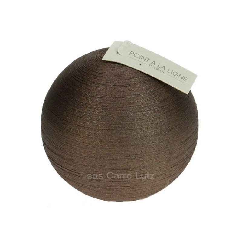 Bougie boule n°2 Point à la ligne soie moka