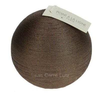 Bougie boule n°2 Point à la ligne soie moka