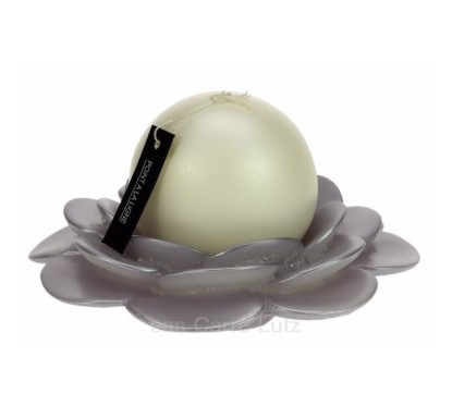 Bougie fleur de nacre lilas Point à la ligne