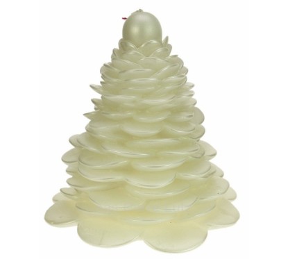 CL31000250  Bougie sapin fleur de nacre blanc Point à la ligne 69,00 €