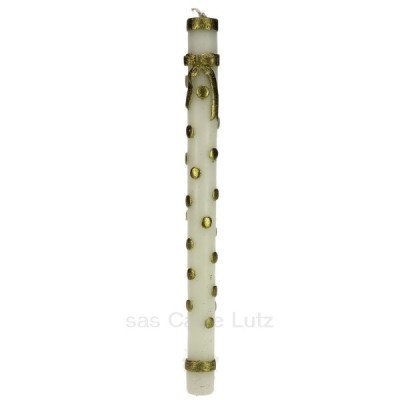 CL31000259  Bougie paquet cadeau blanc Point à la ligne 9,50 €