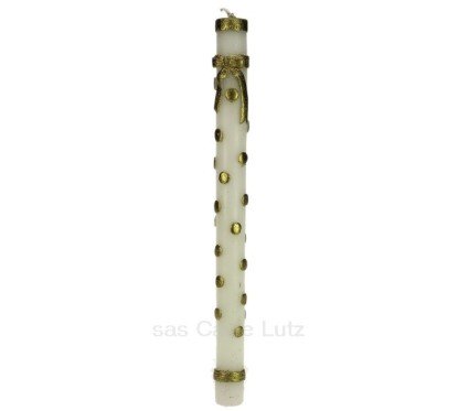 CL31000259 Bougie paquet cadeau blanc Point à la ligne 9,50 €