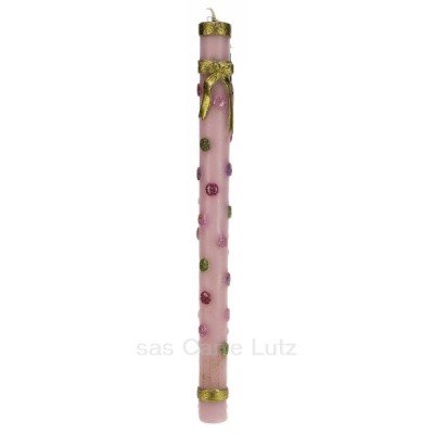 CL31000260  Bougie paquet cadeau rose Point à la ligne 9,50 €