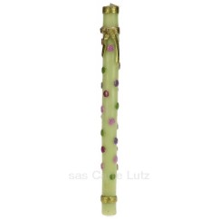 CL31000262  Bougie paquet cadeau vert anis Point à la ligne 9,50 €