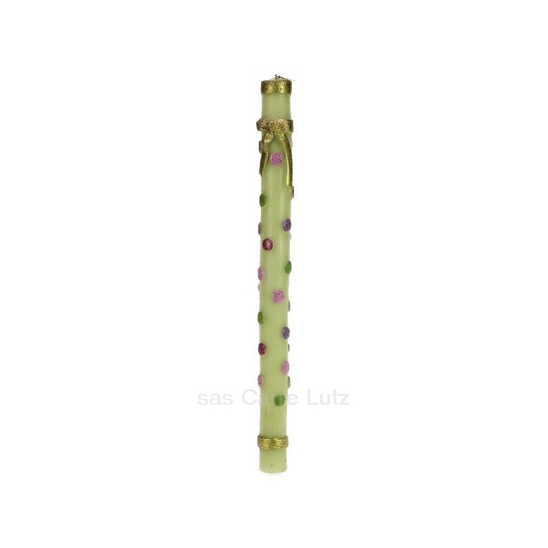 CL31000262  Bougie paquet cadeau vert anis Point à la ligne 9,50 €