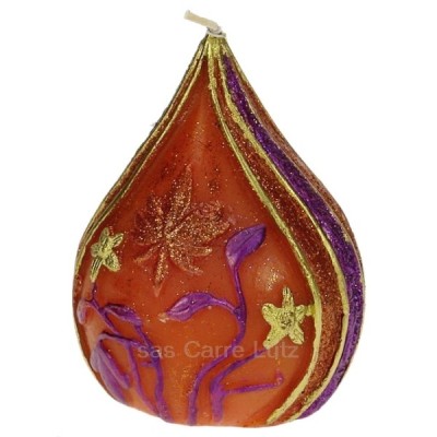 CL31000275  Bougie dome Bollywood orange Petit Modèle diamètre 8 cm Point à la ligne 18,00 €