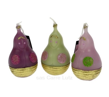 CL31000283  Bougie Poupée Zéphirine 3 couleurs diamètre 6 cm Point à la ligne 21,00 €