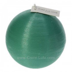 Bougie boule n°3 diamétre 9,5 cm soie turquoise Point à la ligne, reference CL31000284