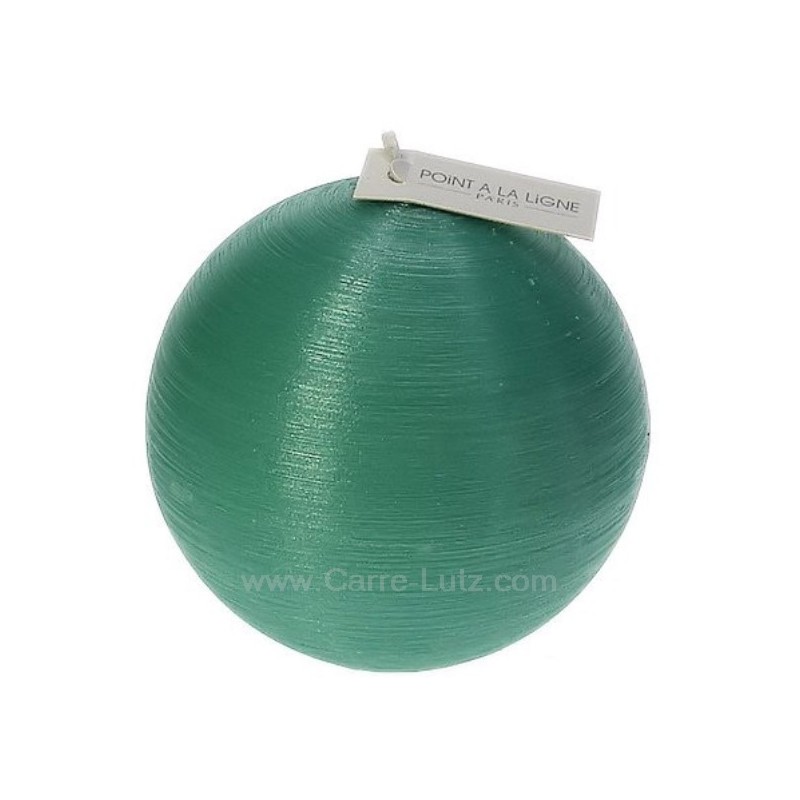 Bougie boule n°3 diamétre 9,5 cm soie turquoise Point à la ligne
