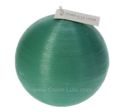 Bougie boule n°3 diamétre 9,5 cm soie turquoise Point à la ligne