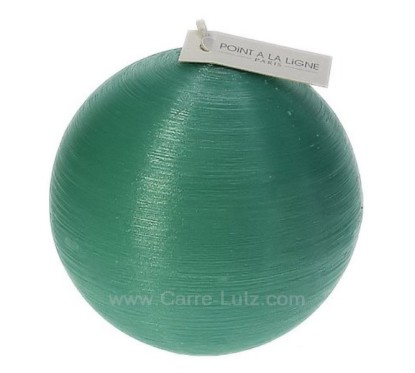 CL31000284  Bougie boule n°3 diamétre 9,5 cm soie turquoise Point à la ligne 9,50 €