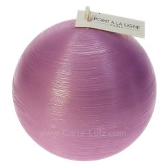 CL31000285  Bougie boule n°3 diamétre 9,5 cm soie lilas Point à la ligne 9,50 €