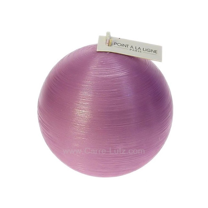 CL31000285  Bougie boule n°3 diamétre 9,5 cm soie lilas Point à la ligne 9,50 €