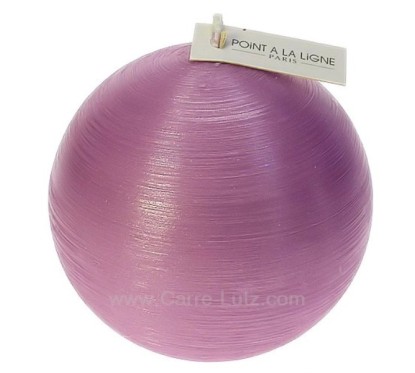 CL31000285  Bougie boule n°3 diamétre 9,5 cm soie lilas Point à la ligne 9,50 €