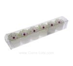 CL31000290  Boite de 6 lumignons fleur de cerisier Point à la ligne 12,50 €