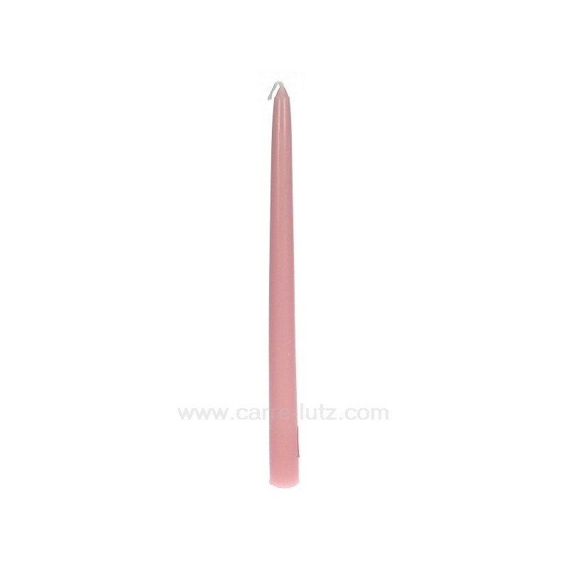 CL31002014  Bougie flambeau rose Point à la ligne 2,20 €