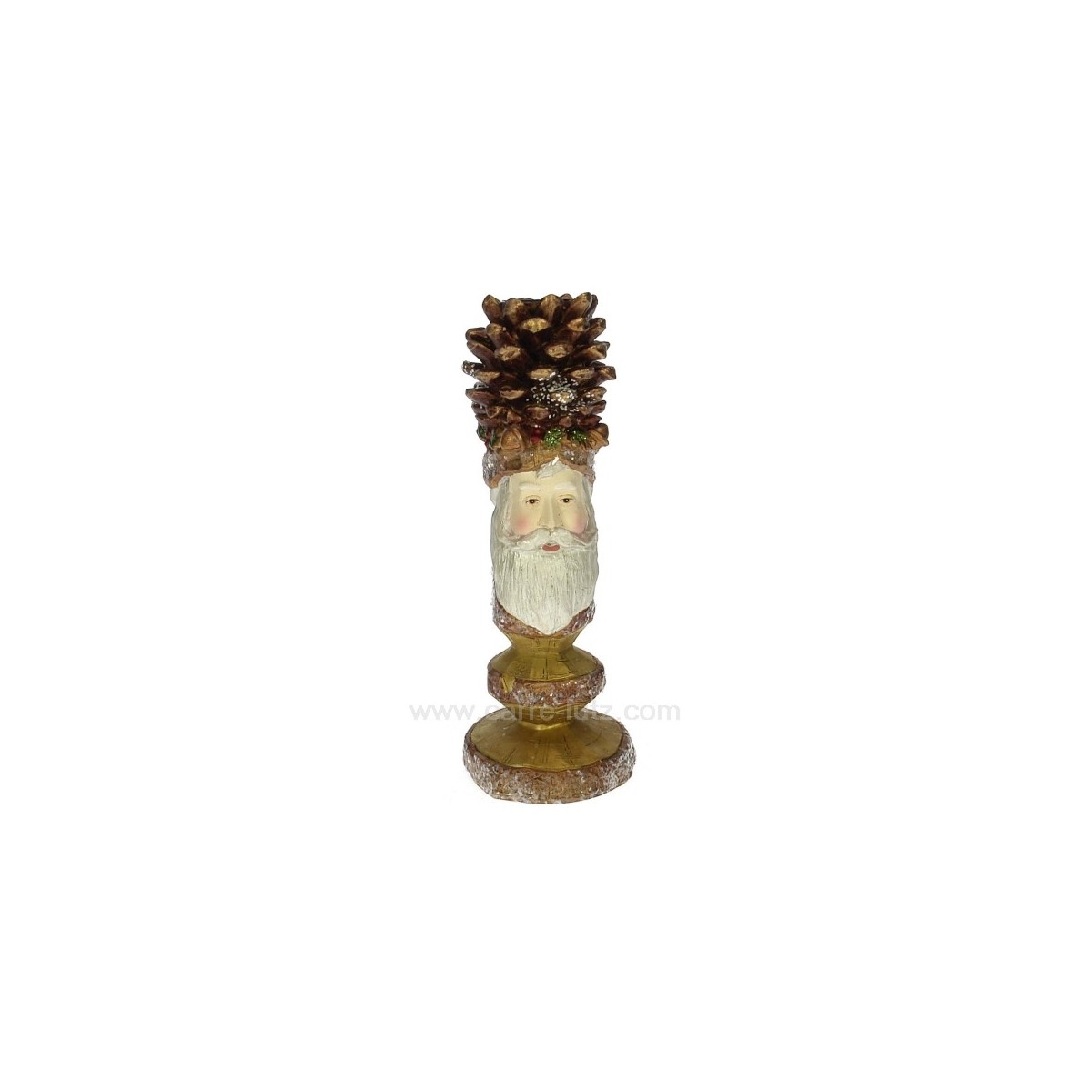 CL31005018  Bougeoire tête de pin en résine décorée Point à la ligne 18,00 €